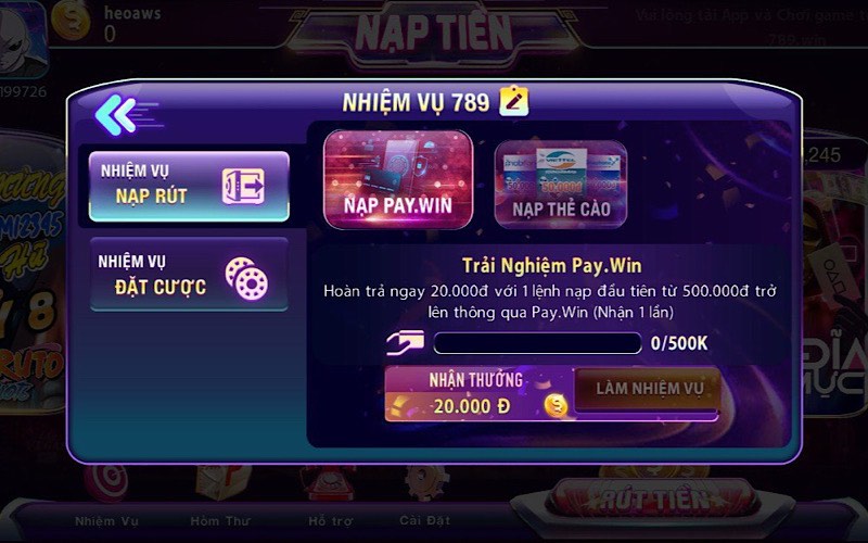 Khuyến mãi 789club khi nạp tiền